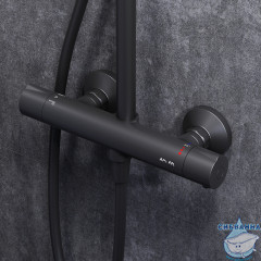 Душевая система AM.PM Like 220 1 режим F0780422 (чёрный матовый)