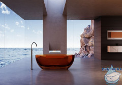 Ванна из полиэфирной смолы ABBER Kristall 170х75 AT9703Opal коричневая