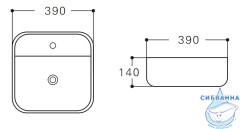 Раковина на столешницу 39 см Aquanet City-2 211281