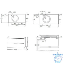 Тумба под раковину Jacob Delafon Odeon Rive Gauche 100 EB2524-R5-E52 дуб табак