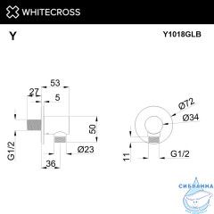 Угловой соединительный элемент WHITECROSS Y1018GLB (брашированное золото)