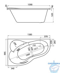 Ванна акриловая Santek Ибица 160х100 L