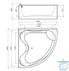 Акриовая ванна Gemy G9041 K 150х150 с гидромассажем