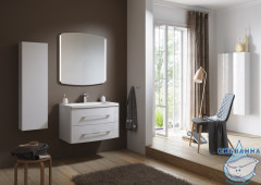 Тумба подвесная Aqwella Neringa 80 с раковиной Neringa 80 белый глянец