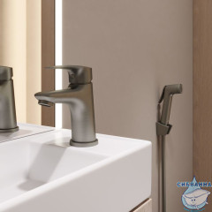 Смеситель для умывальника с гигиеническим душем, графит, Rora, Milardo, RORGM01M08