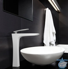 Смеситель для раковины Timo Helmi 4011/00-16F (без донного клапана) (хром/белый)