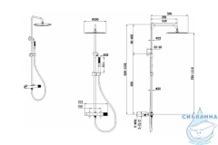 Душевая система Allen Brau Liberty 300 1 режим 314343 (черный матовый)