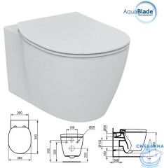 Инсталляция Ideal Standard ProSys с кнопкой смыва в комплекте с унитазом Ideal Standard Connect AquaBlade c сиденьем Soft close (микролифт), R030701