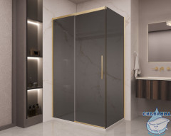 Душевое ограждение Vincea Stella 120x90 профиль брашированное золото, стекло тонированное VSR-1ST9012CGG