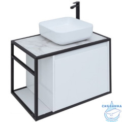 Тумба Aquanet Nova Lite Loft 75R 261649 с раковиной City-1 39 белый глянец