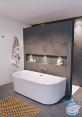 Ванна акриловая Riho DESIRE BACK2WALL Velvet White c опорой 180x84