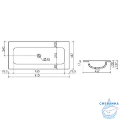 Раковина встраиваемая 91 см Ceramicanova Grace CN7019wx