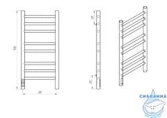 Полотенцесушитель электрический Laris Лаванда П8 30X70 L (черный матовый)