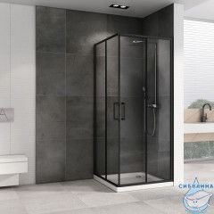 Душевое ограждение ABBER Schwarzer Diamant AG02100B5 100x100 профиль черный, стекло прозрачное (без поддона)