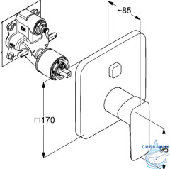 Встраиваемый смеситель для ванны Kludi PURE&STYLE 406593975 (черный матовый)