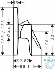 Встраиваемый смеситель для душа Hansgrohe Talis E 71765340 (черный хром)