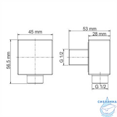 Шланговое подсоединение Wasserkraft  A221 (черный матовый)