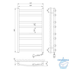 Полотенцесушитель электрический Laris Гранд П8 50X90 R (черный матовый)