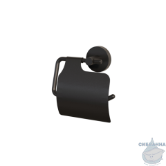 Держатель для туалетной бумаги с крышкой, черный матовый, сплав металлов, Sena, IDDIS, SENSBC0i43
