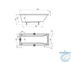 Акриловая ванна Ravak Classic 170x70 с ножками