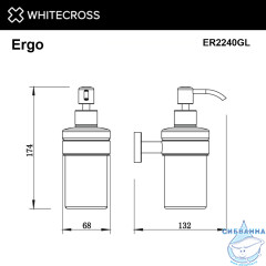 Дозатор для жидкого мыла подвесной WHITECROSS Ergo ER2240GL (золото)