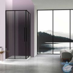 Душевое ограждение Vincea Slim-N 100x90 профиль черный, стекло тонированное VSS-4SN9010CGB