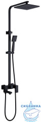 Душевая стойка ABBER Daheim AF8216BL с изливом, черный матовый