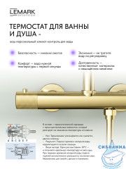 Смеситель для душа Lemark Белуга LMF-8044B-BRLG (брашированное золото)