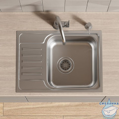 Мойка, нерж. сталь, шелк, с крылом, 605*440*180, Sound, IDDIS, SND60SDi77