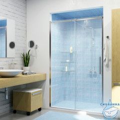 Дверь в нишу Wasserkraft Dinkel 130 см профиль хром, стекло прозрачное 58R30 