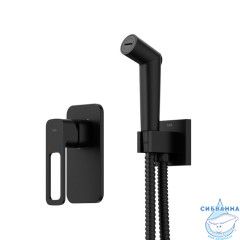 Встраиваемый смеситель с гигиеническим душем Iddis Slide SLIBLR2i08 (черный матовый)