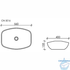  Раковина на столешницу 56 см Ceramicanova Element CN5016