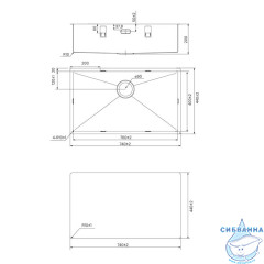 Мойка, нерж.сталь, универсального монтажа, сатин, 740*440,  Edifice, IDDIS, EDI74S0i77