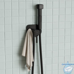 Встраиваемый смеситель с гигиеническим душем,матовый черный, IDDIS, 004BLS0i08