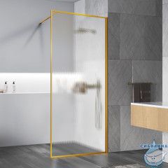 Walk-in Vincea Walk In HS 100 профиль брашированное золото , стекло рифленое VSW-1HP100FLBG