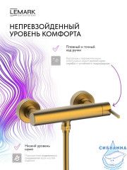 Смеситель для душа Lemark ВалдайLMF-8124B-BRG (брашированное золото)