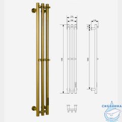 Полотенцесушитель электрический Calypso Dionysus 3 16х180 (брашированное золото)