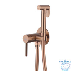 Смеситель ABBER Wasser Kreis AF8125MRG с гигиеническим душем, розовое золото матовое
