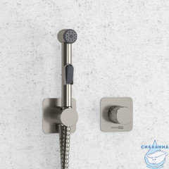 Встраиваемый смеситель с гигиеническим душем Wasserkraft Tauber A6451.275.100.092 (никель)