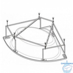 Акриловая ванна Santek Карибы 140х140 с каркасом