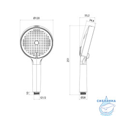 Лейка для душа, хром, Aiger, IDDIS, AIG4FC0i18