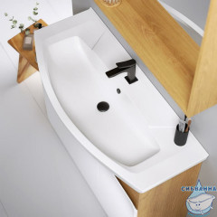 Тумба Aqwella Basic 105 дуб золотой с раковиной Элеганс 105