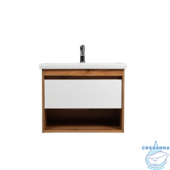 Тумба Viant Бостон 50П с раковиной Como 50 дуб вотан/белый
