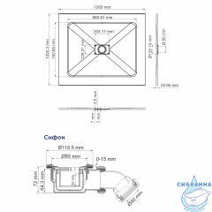 Поддон из стеклокомпозита WasserKRAFT Elbe 120x100 74T10