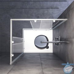 Душевое ограждение AM.PM Gem W90G-404-100280-MT 100x80 профиль хром, стекло прозрачное (без поддона)