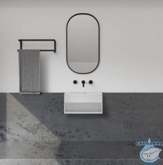 Тумба с раковиной ABBER Stein AS2645-0.8 подвесная, белая матовая