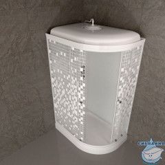 Душевая кабина Тритон Коралл 120х80 А профиль белый, стело мозайка Щ0000061817