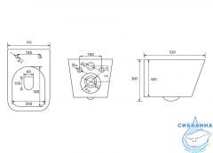 Комплект подвесной унитаз ABBER Rechteck AC1201MB черный матовый с инсталляцией AC0105 и кнопкой AC0121MMG золото матовое