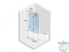Шторка для ванны Riho VZ Scandic NXT X500 Geta 170 L GX00622C1 профиль хром, стекло прозрачное