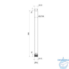 Удлинитель штанги для душевой системы, круглый, глянцевый хром, Ideal Spa, Milardo, ILS30CRM38